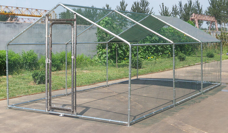 Chicken Run 20x10 ft Walk in Coop w/ Metal Door