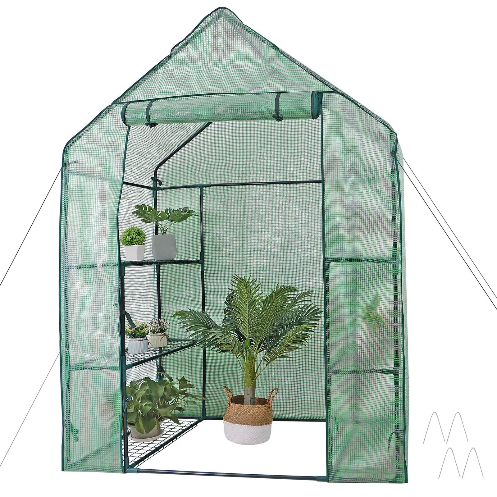 Portable 6 Shelves Walk In Greenhouse Outdoor 3 Tier Green House, image size:1600x1600