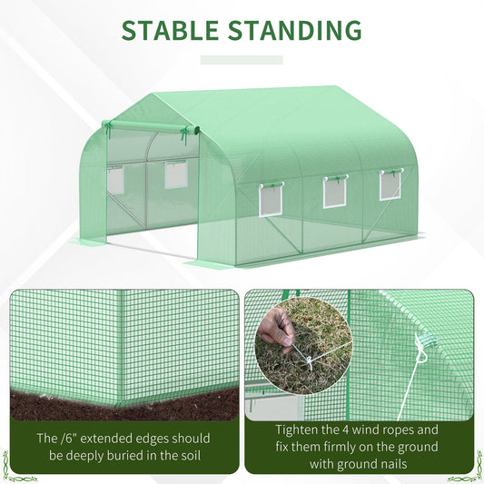 Heavy Duty Greenhouse 12' x 10' x 7' Large Portable Walk-in